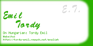 emil tordy business card